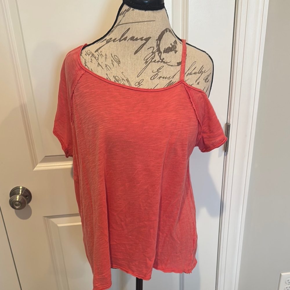 We The Free Pink Asymmetrical Relaxed T-Shirt